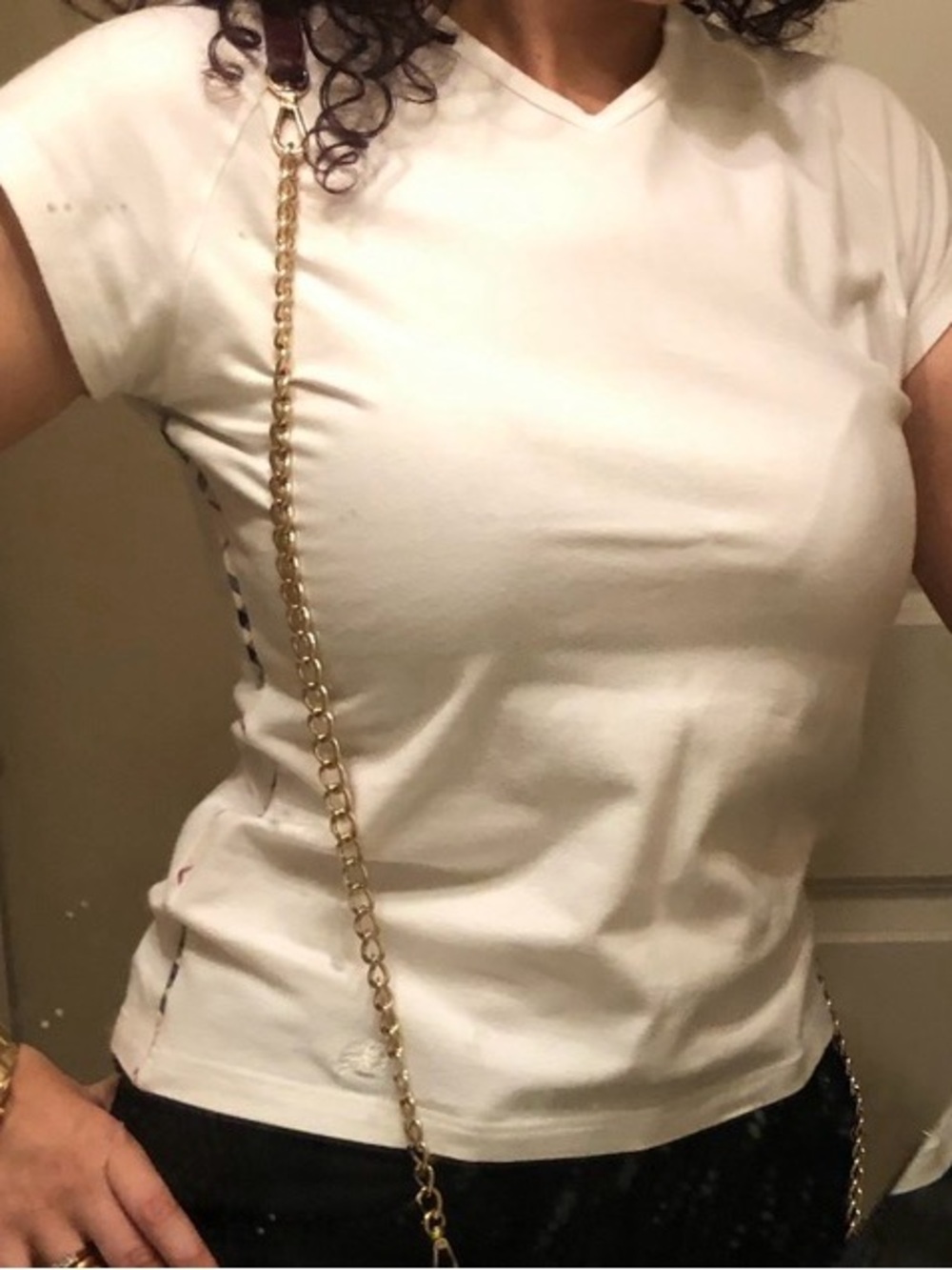 Authentic BURBERRY LONDON S Women’s Girl’s T-shirt Top Blouse White Nova Check